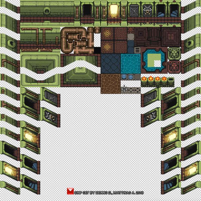 2D Environment - 2D Pixel Dungeon Level Chip Set 03