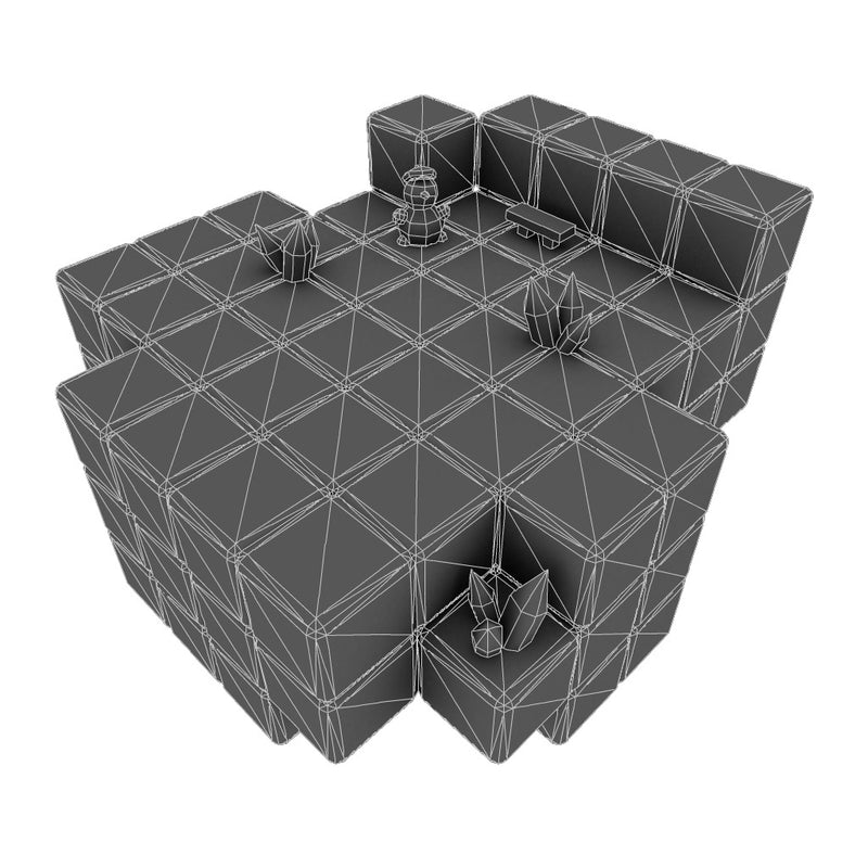 Buildings - Cube World Level Set - Low Poly 3D Model