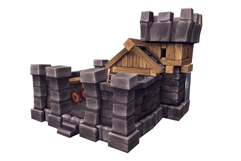 RTS Human Buildings - Low Poly Hand Painted