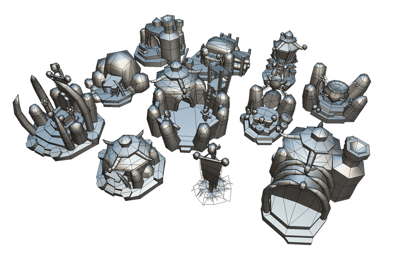 RTS Orc Buildings - Low Poly Hand Painted