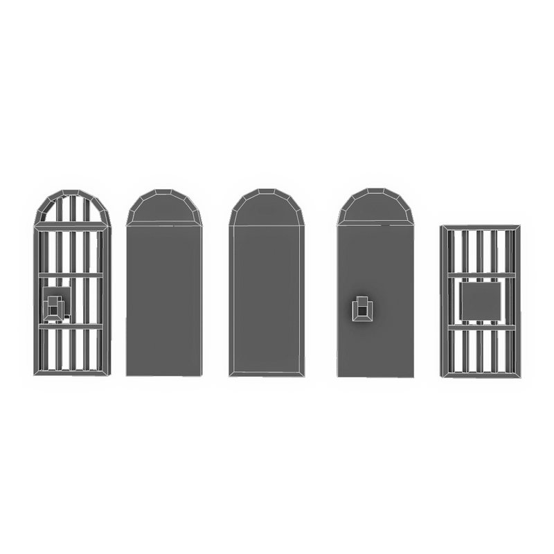 Buildings - Pixel Door Set - Low Poly 3D Model