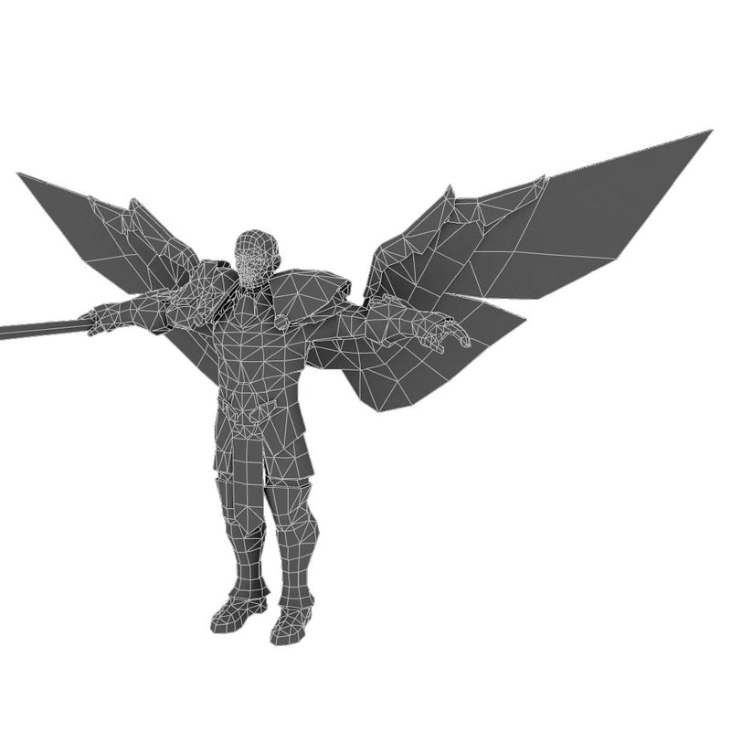 Character - Angelic Warrior Male - Low Poly 3D Model