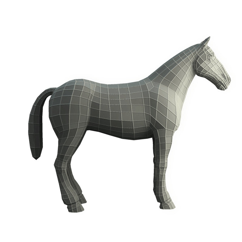 Character - Base Mesh Horse - Low Poly 3D Model