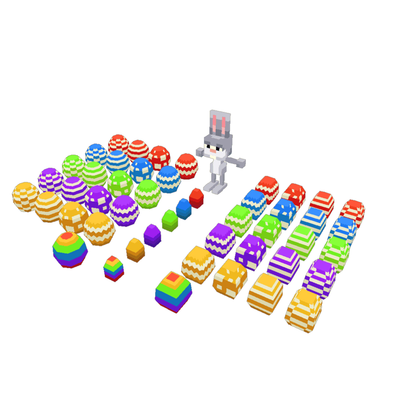 Character - Pixel Rabbit - Low Poly 3D Model