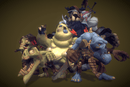 Zombie Crew Bundle - Low Poly Hand Painted