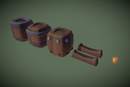 Cube World Wooden Barrels - Proto Series