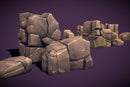 Low Poly Rock Formation Bundle