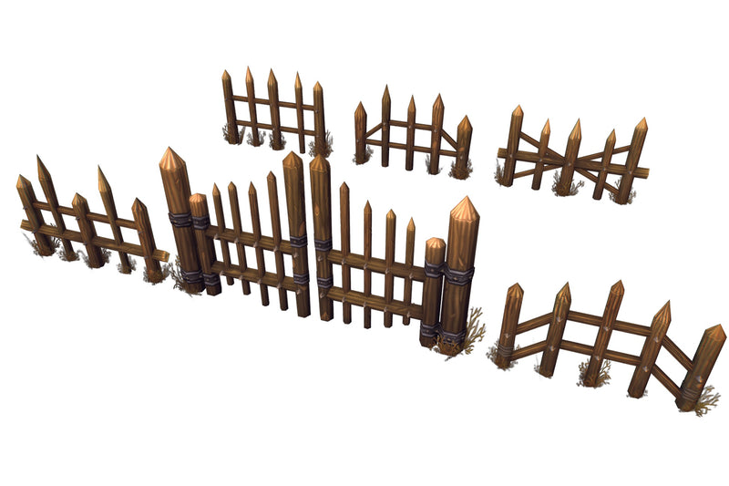 Wooden Fence Set 01