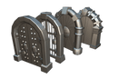 Dungeon Door Set - Low Poly