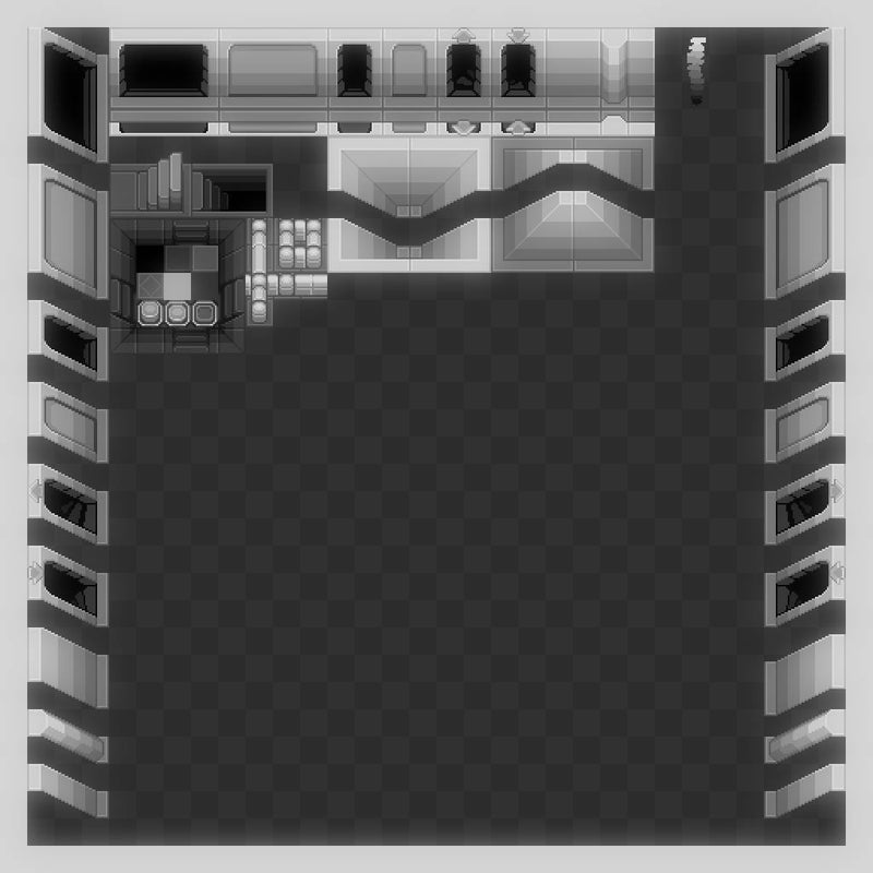 2D Environment - 16x16 Dungeon Level Template