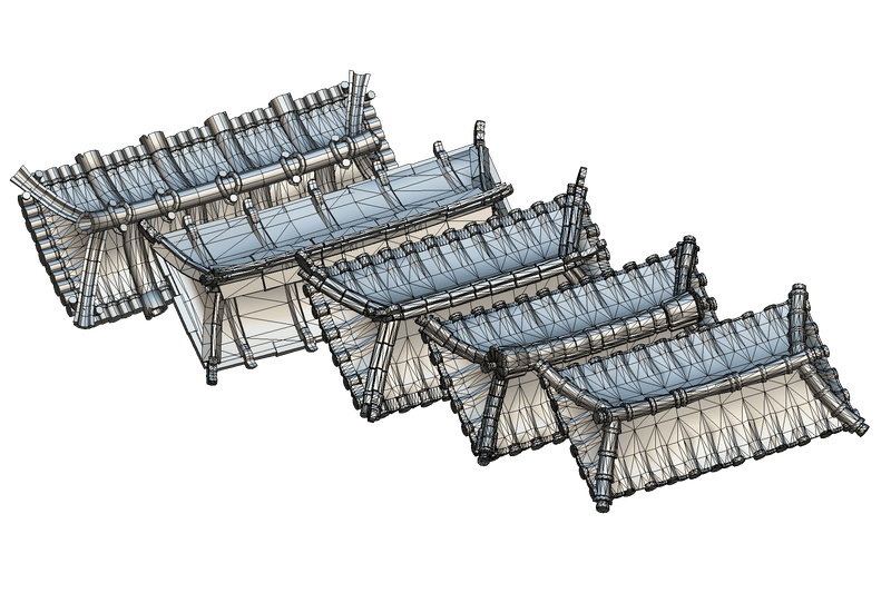 Buildings - Asian Modular Roof Set