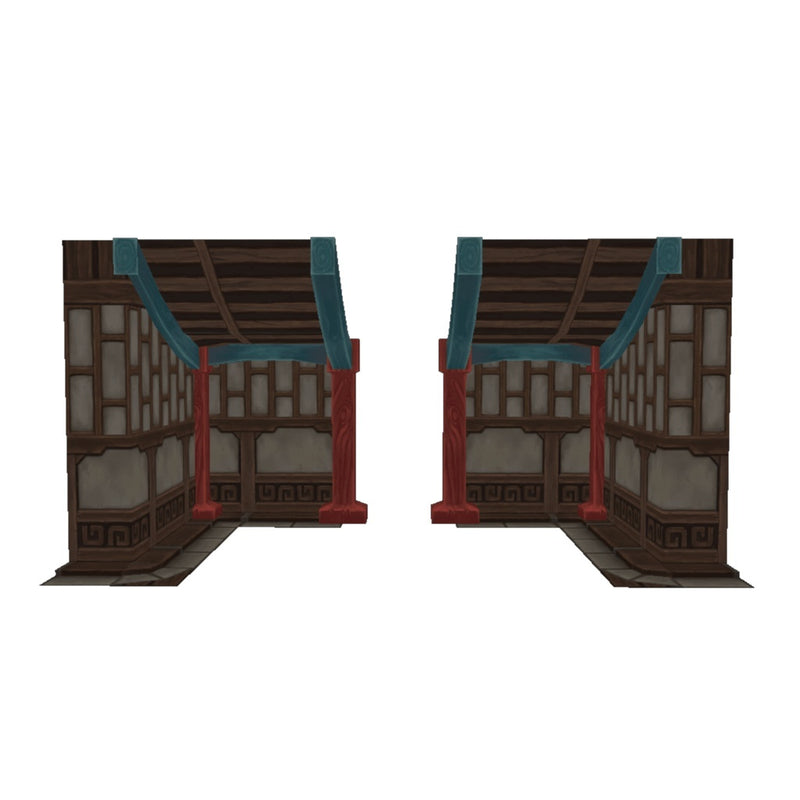 Chinese Dojo Layout Low Poly Chinese Dojo