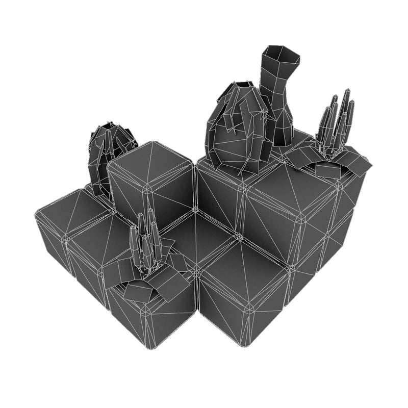 Buildings - Cube World Level Set - Low Poly 3D Model