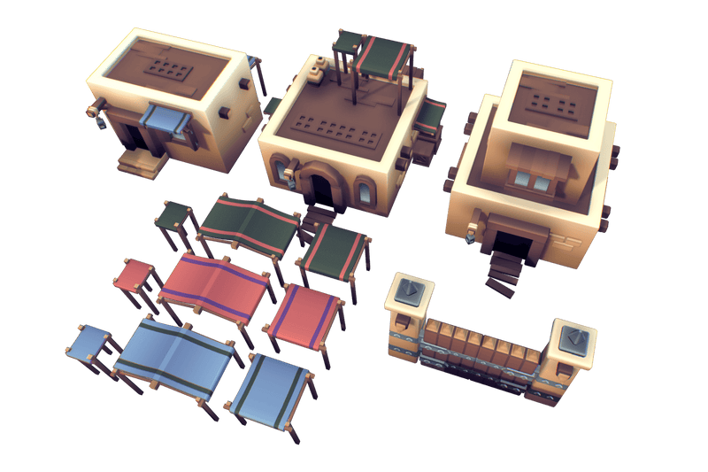 Desert Town Building Set - Proto Series