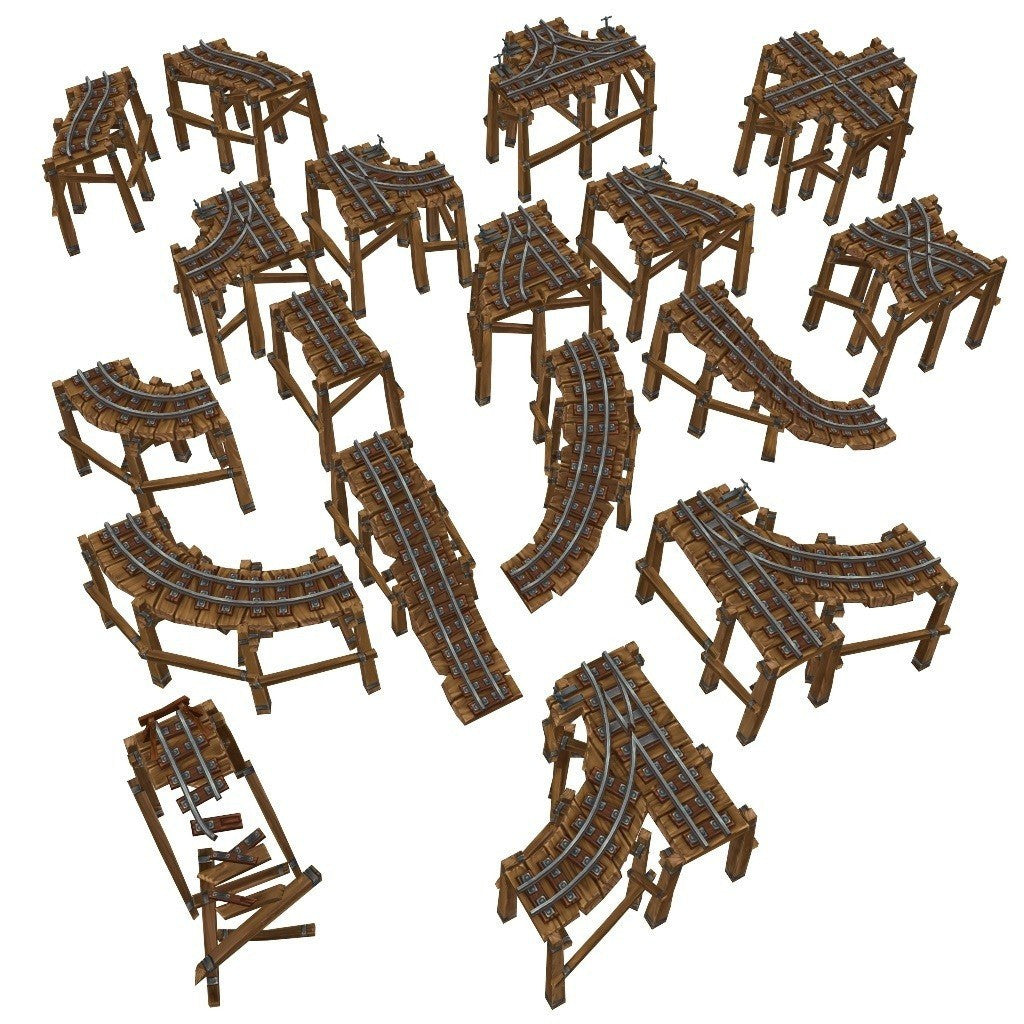 Low Poly Modular Rail Set