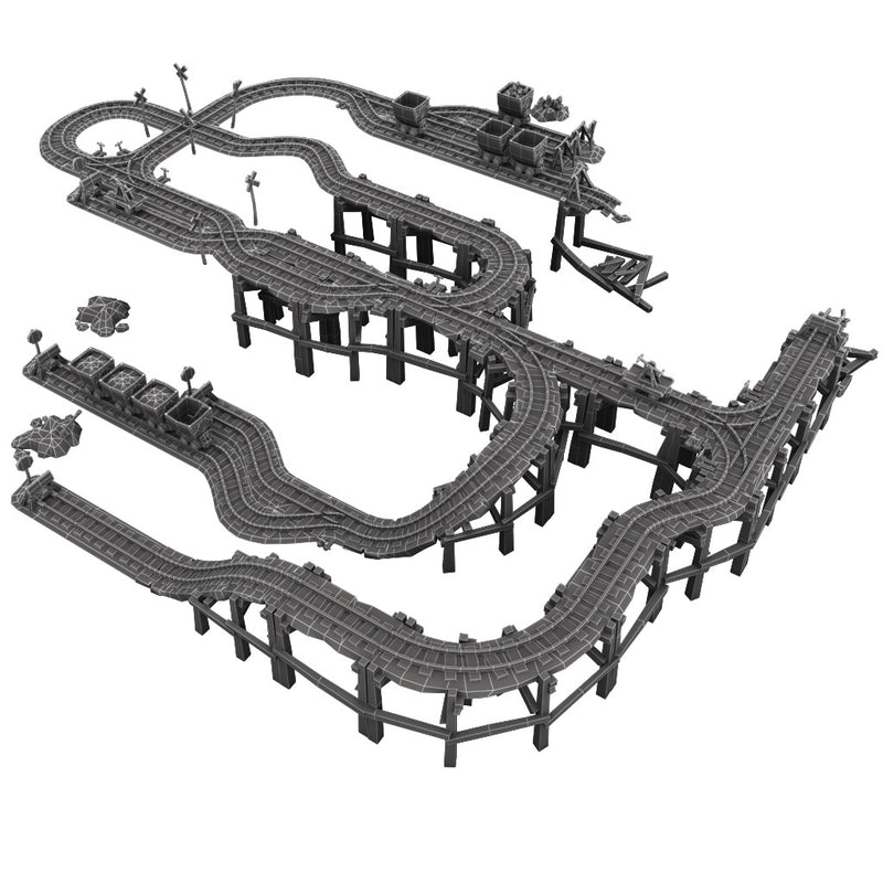 Buildings - Modular Rail Set - Low Poly 3D Model