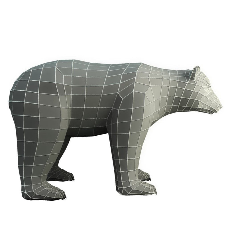 Character - Base Mesh Bear - Low Poly 3D Model