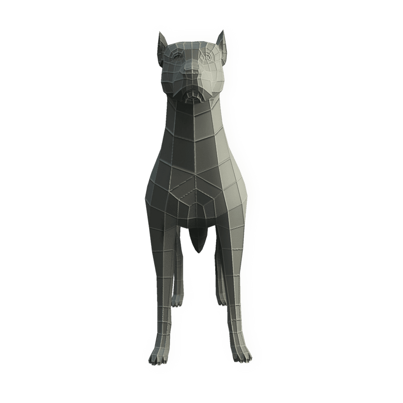 Character - Base Mesh Dog - Low Poly 3D Model