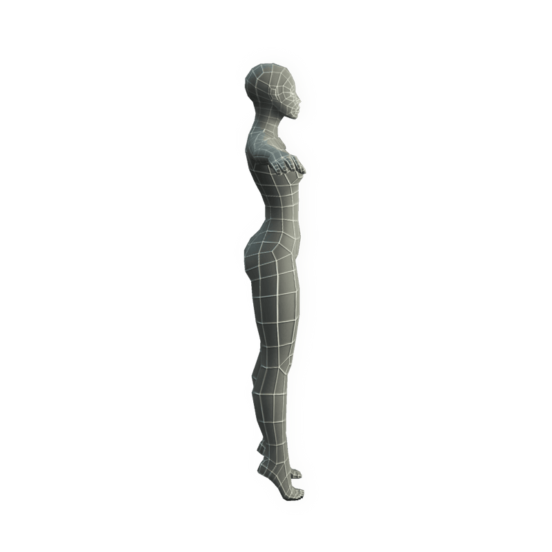Character - Base Mesh Female - Low Poly 3D Model
