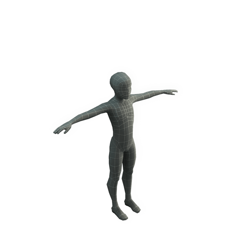 Character - Base Mesh Kid - Low Poly 3D Model