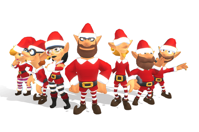 Low Poly Santa s Elves 3D Models