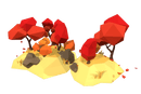 Autumn Trees Set - Faceted Style