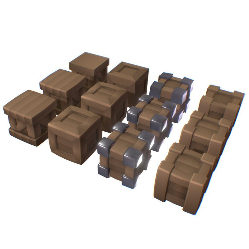 Environments - Cube World Wood Boxes - Smashy Craft Series