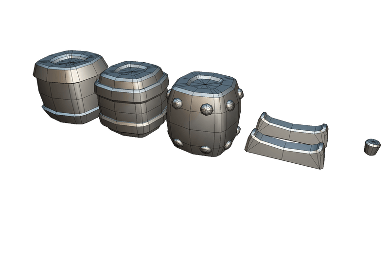 Cube World Wooden Barrels - Proto Series