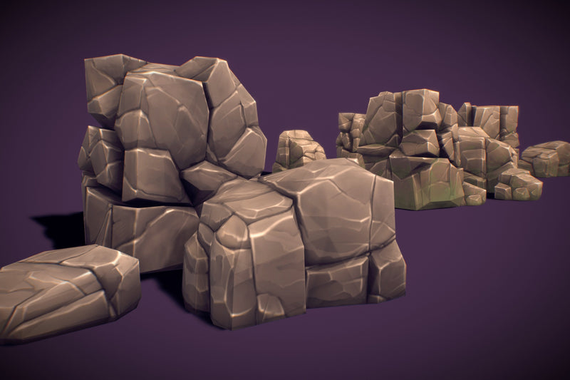 Low Poly Rock Formation 03