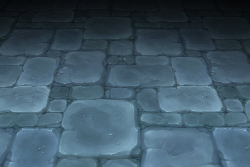 Stone Floor Blue Old Dungeon Hand Painted Texture v1