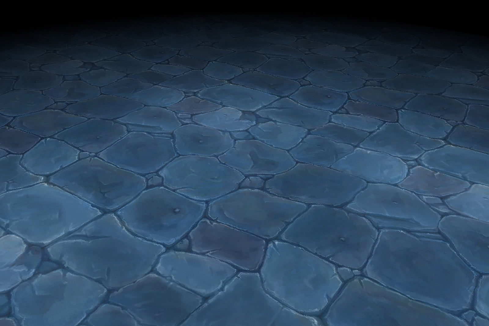 Blue Tile Path Stone Floor Dark Blue Path Tiles Hand Painted Texture
